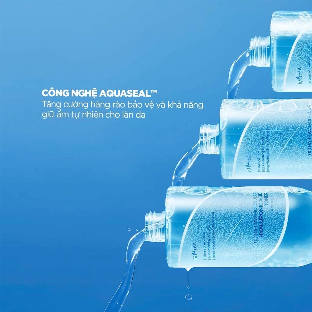 Nước hoa hồng Isntree Ultra-low Molecular HA Toner 300ml